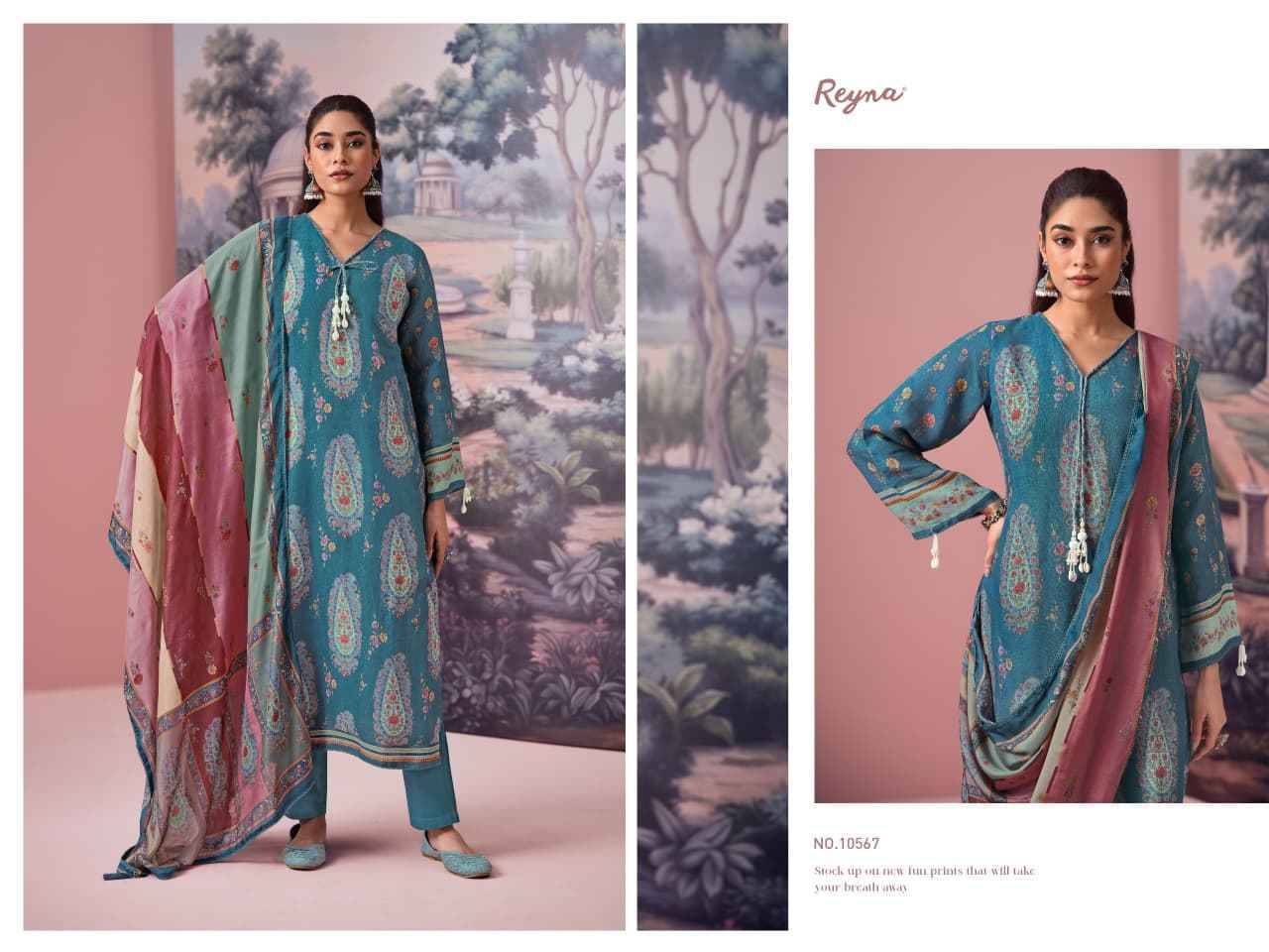 MASHUQA By Reyna Beautiful Festive Suits Stylish Colorful Fancy Casual Wear & Ethnic Wear PURE LINEN Dresses At Wholesale Price